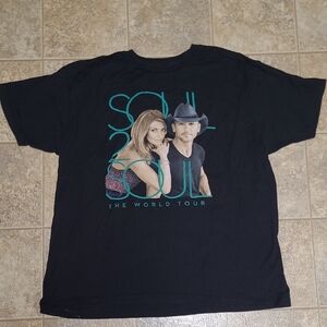 Soul 2 Soul Tour 2017 Concert Official Tim McGraw Faith Hill TShirt Men's XL EUC